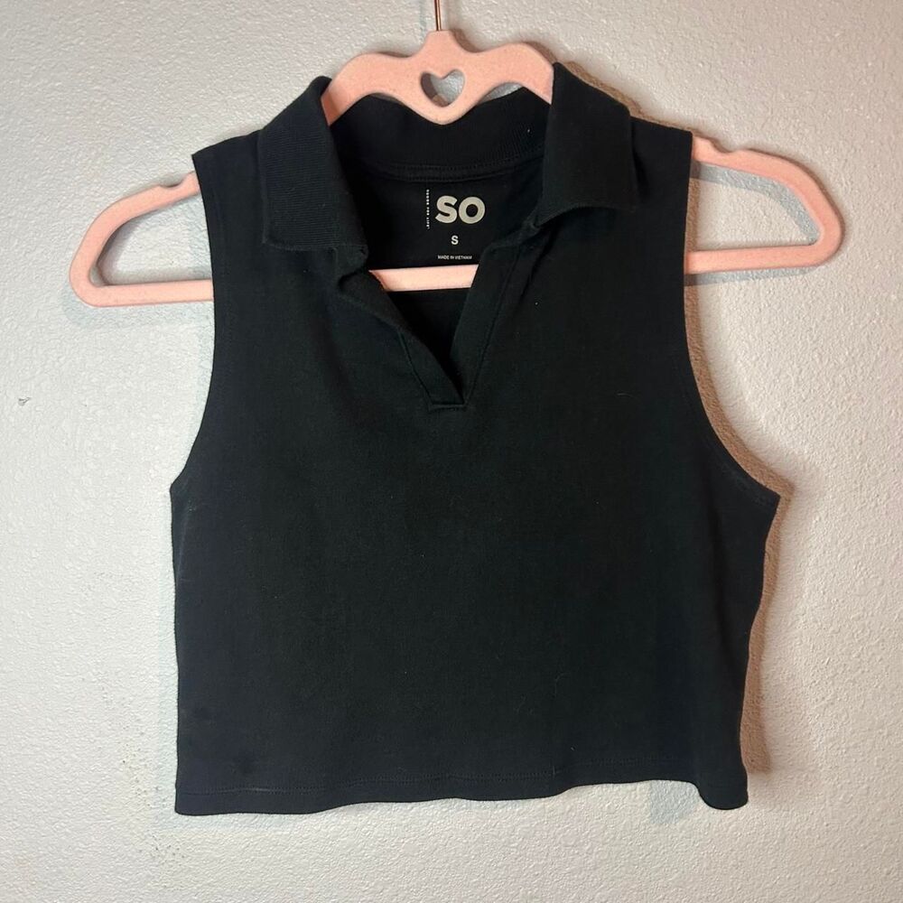 So-clothing Women's Black Crop-top